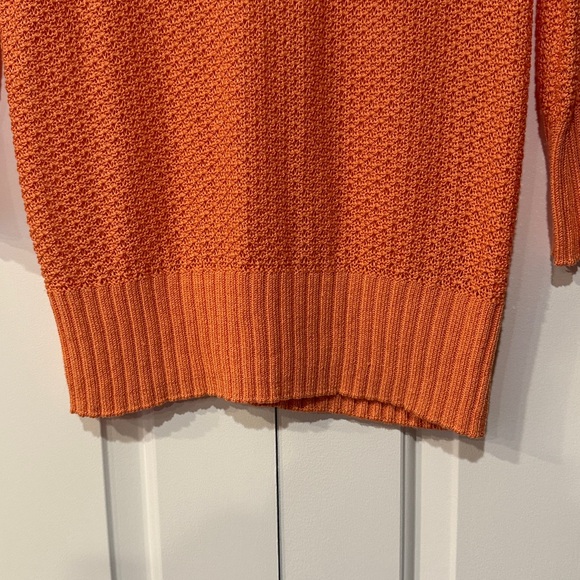 Calvin Klein Orange Knit V-Neck Sweater - Picture 3 of 11